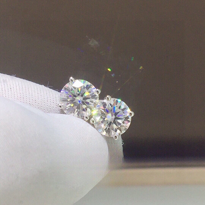 1Pair 0.5/1.0/2.0/3.0 Carat Classic Moissanite Earrings